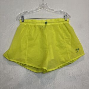 Gymshark Pulse 2 In 1 Women's Lined Neon Yellow Athletic Shorts Size Medium NWOT